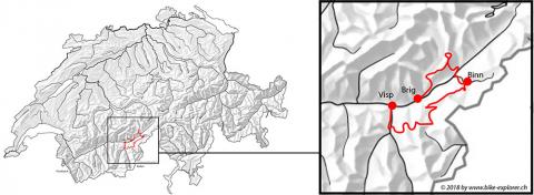 Top of Oberwallis - Teilstrecke: Brig - Visp, Karte